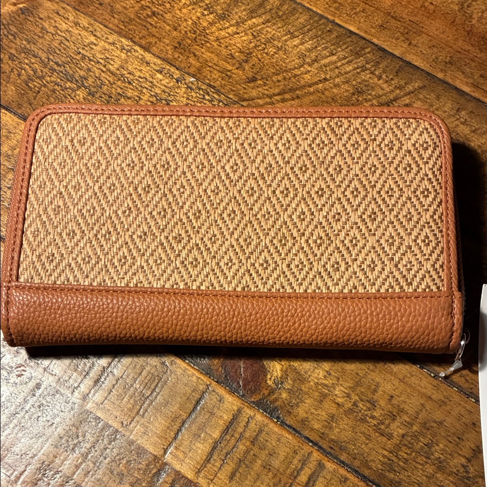 Tan and Brown Woven Wallet